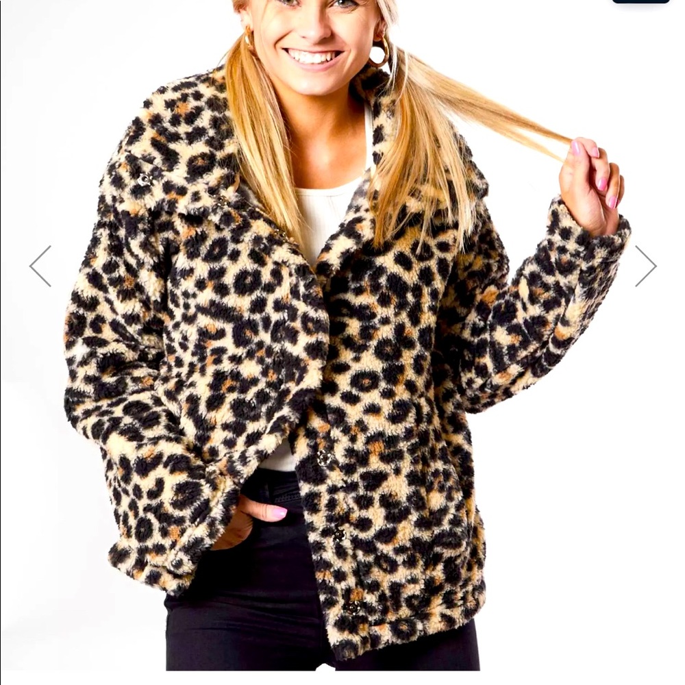 Billabong Animal Print Faux Fur Jacket